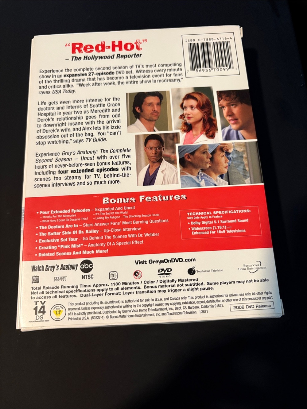 Grey's Anatomy The Complete Second Season - 6-Disc DVD Box Set - Picture 2 of 4